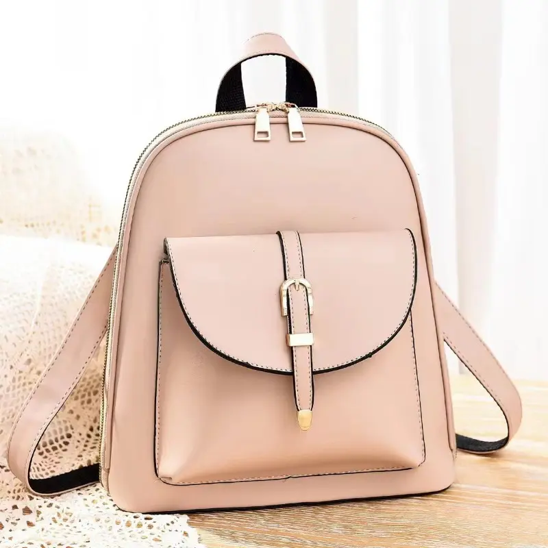 Brand Women Pu Leather Backpack High Quality Female Back Pack for Girls School Bags Travel Bagpack Ladies Student Backpack