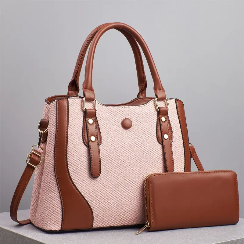 New 2Piece Set Women Bag Shoulder Bag Ladies Tote Bag Women Fashion Handbag and Purse PU Leather Crossbody Bags for Women