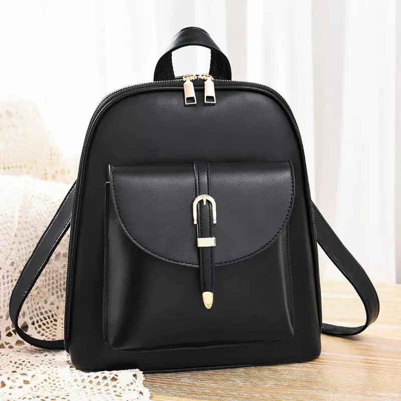 Brand Women Pu Leather Backpack High Quality Female Back Pack for Girls School Bags Travel Bagpack Ladies Student Backpack
