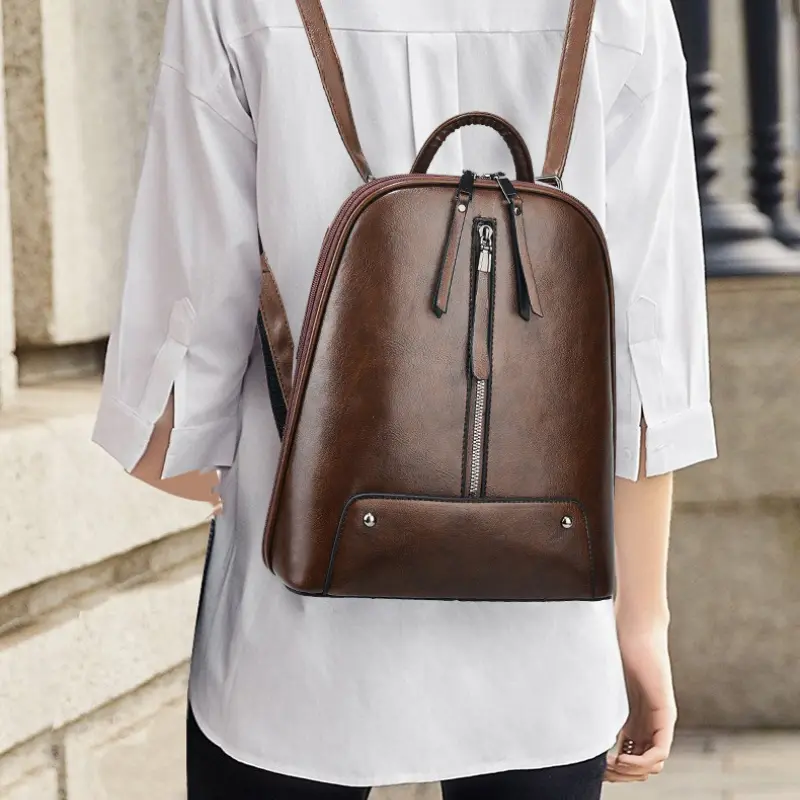 Women Large Capacity Backpack High Quality Pu Leather Vintage Bags for Women School Bags Travel Rucksack Ladies Bookbag Knapsack