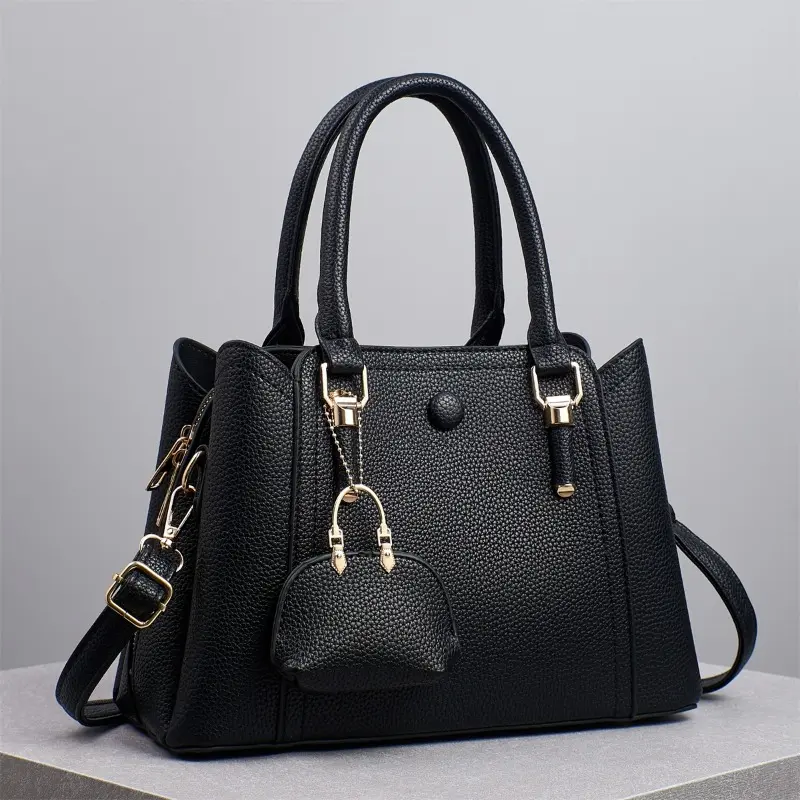 Soft Leather Women's Crossbody Bags Large Capacity Shoulder Handbags Purses with Pendants Trend Designer Casual Tote Bags