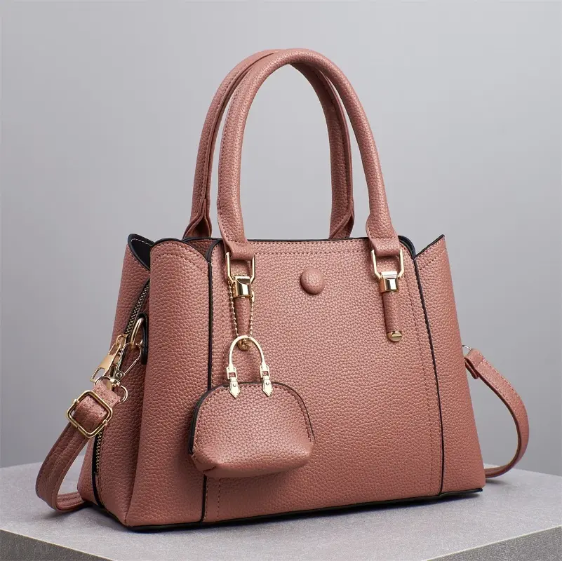 Soft Leather Women's Crossbody Bags Large Capacity Shoulder Handbags Purses with Pendants Trend Designer Casual Tote Bags