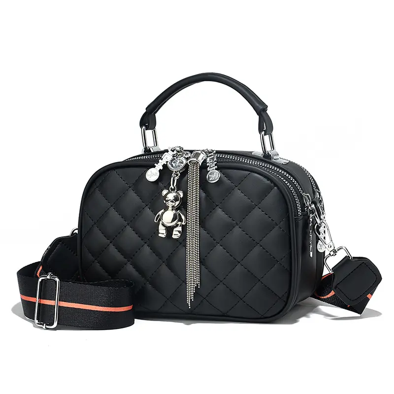 High Quality Women's Handbag Korean Version Exquisite Women's Shoulder Crossbody Bag Tassel Pendant Women's Small Square Bag