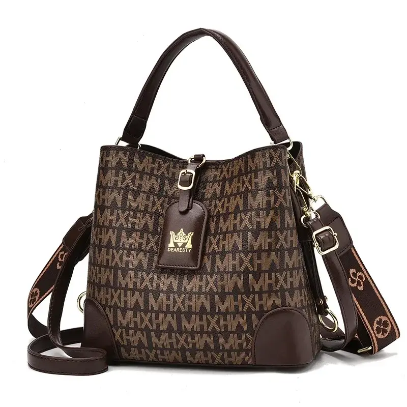 Fashionable New Printed Women Handbag Classic Retro Shoulder Bag Large Capacity Printed Crossbody Bag Commuting Small Square Bag
