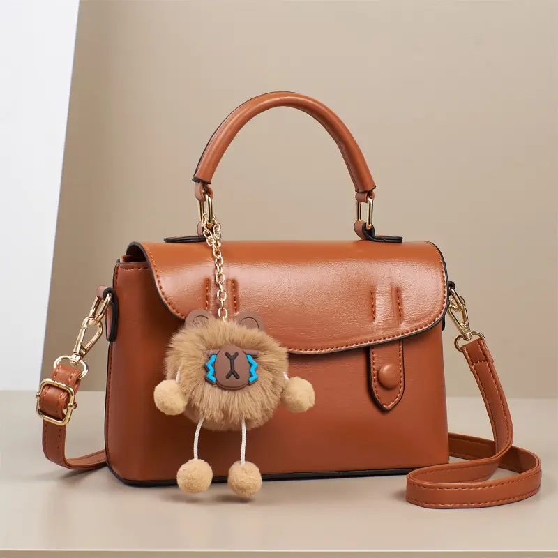 Vintage PU Leather Boston Women Small Handbag and Purse Fashion Designer Crossbody Bag Female Casual Travel Pillow Shoulder Bag