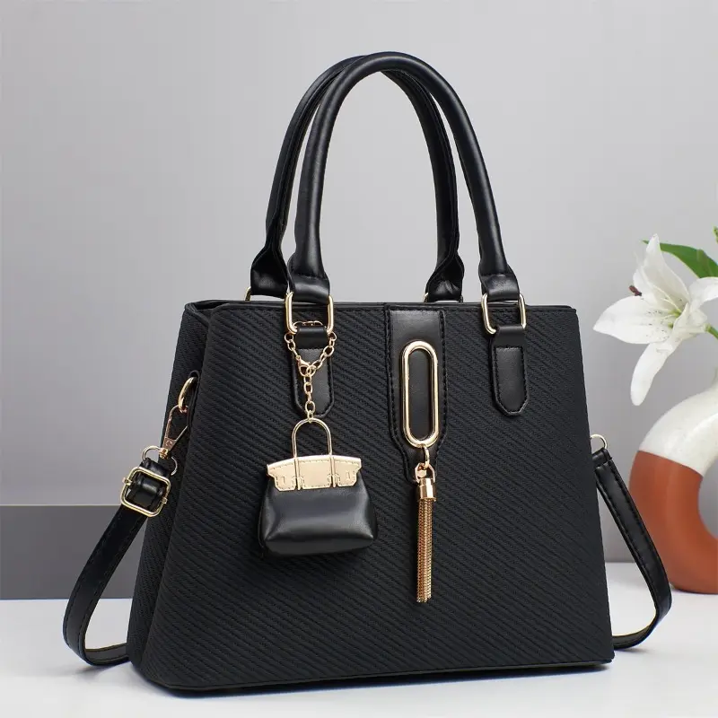 Classic Tassel Women'S Handbag Large Capacity Casual Shoulder Bag Luxury Brand Designer Crossbody Bag Commuting Tote Bag+Wallet