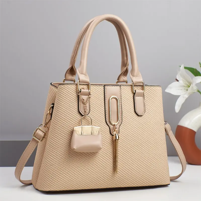 Classic Tassel Women'S Handbag Large Capacity Casual Shoulder Bag Luxury Brand Designer Crossbody Bag Commuting Tote Bag+Wallet