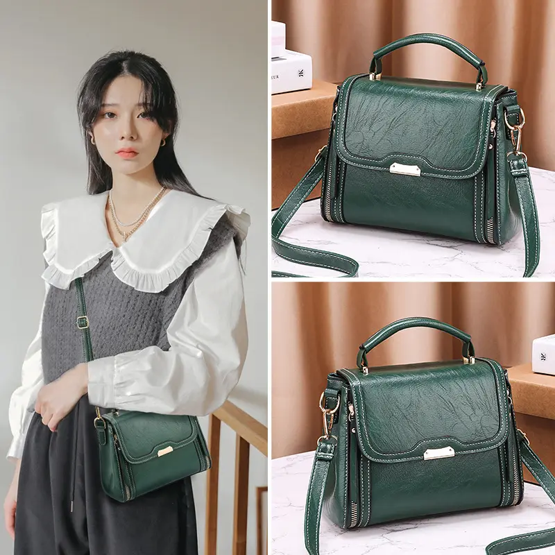2024 New Summer Handbag Small Square Bag Korean Quality Leather Women's Bag Large Capacity Ladies Shoulder Bag Bolsa Feminina
