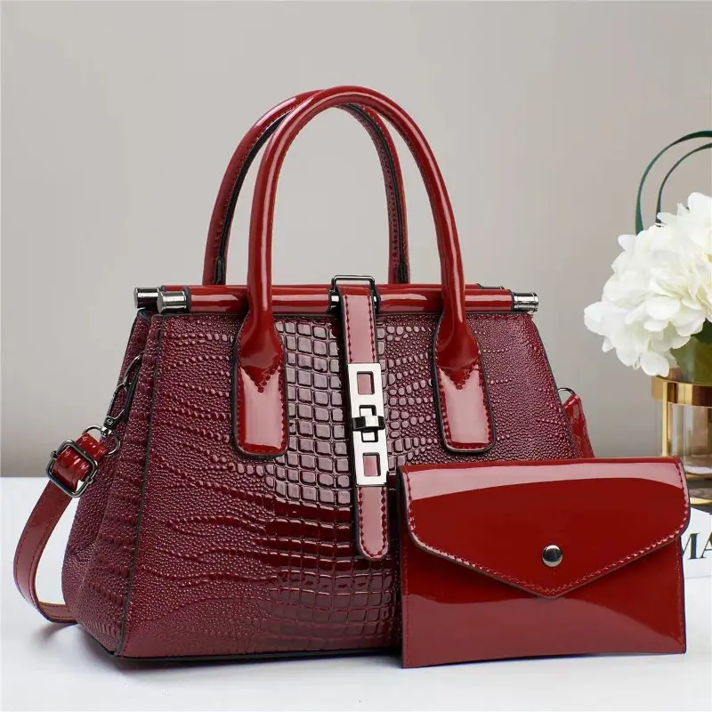 2 Piece Set Women's Bags High-quality Leather Tote Bag Handbags Leather Women's Messenger Bag Luxury Designer Shoulder Bag
