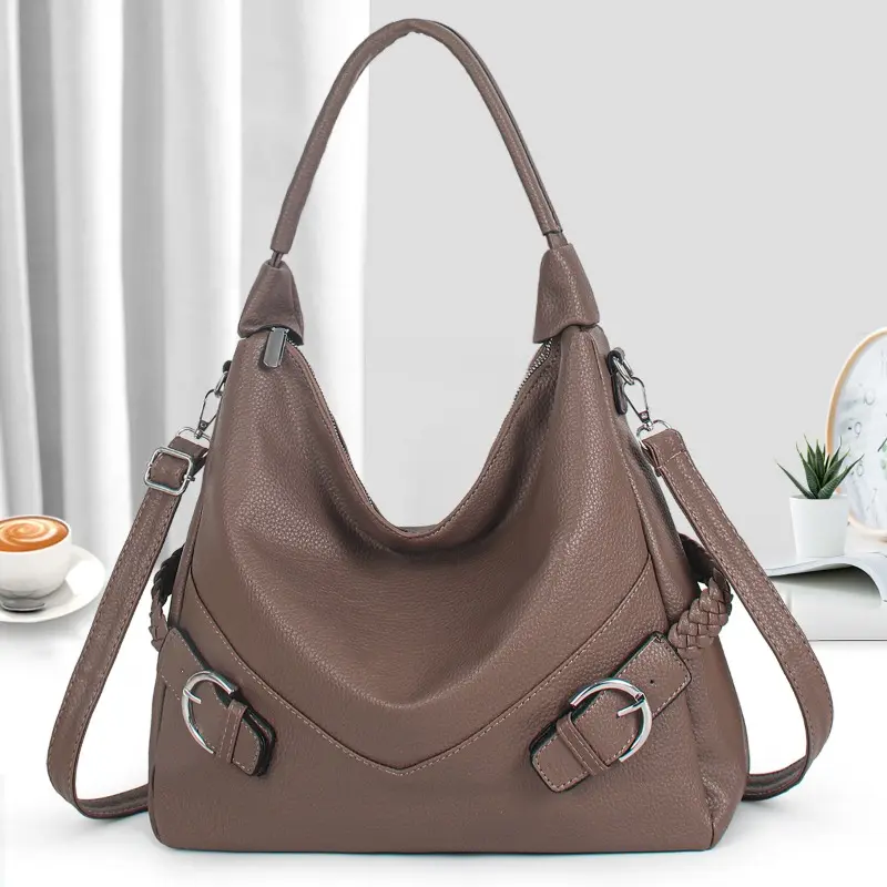 High Quality Soft Leather Trend Big Shoulder Crossbody Bags for Women Luxury Brand Designer Ladies Handbags Casual Tote Bags