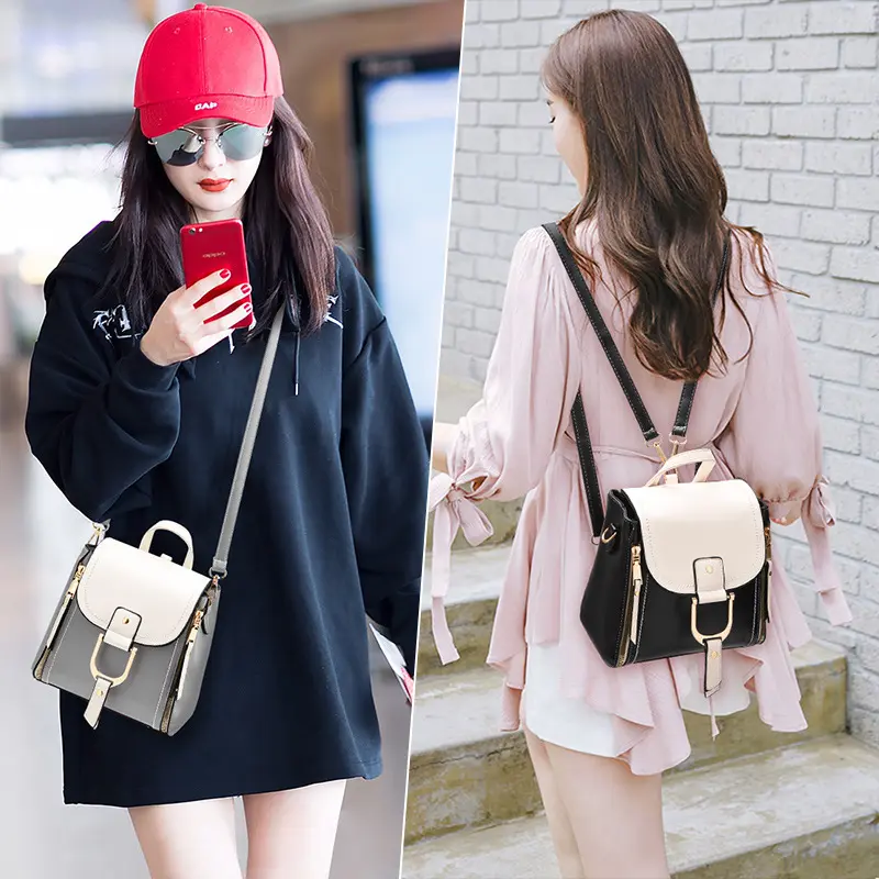 New Leather Women Backpack Ladies Shopping Travel Backpack Teenager School Bag Business Knapsack Luxury Brand Designerhandbag