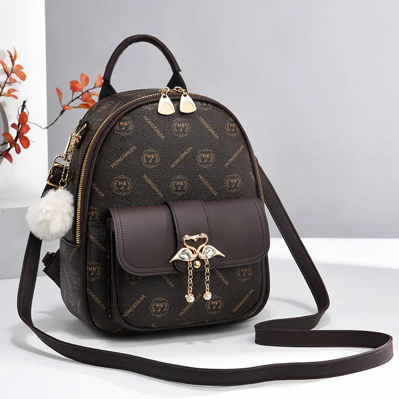 2024 Luxury Designer Women PU Fashion Backpack Girls Travel School Shoulder Bag Leisure Backpack Retro Printed Women's Backpack