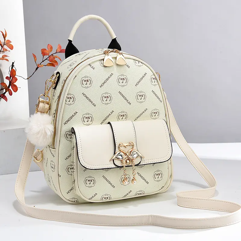 2024 Luxury Designer Women PU Fashion Backpack Girls Travel School Shoulder Bag Leisure Backpack Retro Printed Women's Backpack