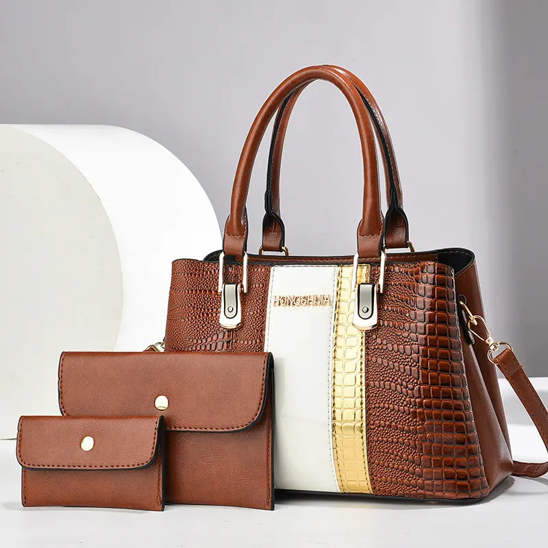 Vintage High Quality 3Piece Set Shoulder Bag Luxury Women Designer Handbag and Purse Ladies Shopper Tote Bags Bolsas De Mujer