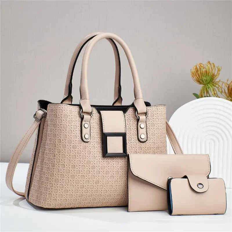 Women Pu Leather Handbags 3Piece Set Ladies Bag Mother Shoulder Bag Chinese Style Crossbody Bags for Women Sac A Main
