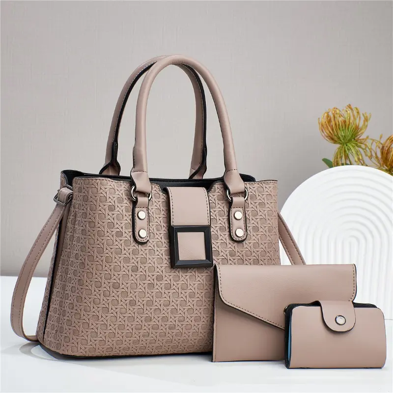 Women Pu Leather Handbags 3Piece Set Ladies Bag Mother Shoulder Bag Chinese Style Crossbody Bags for Women Sac A Main