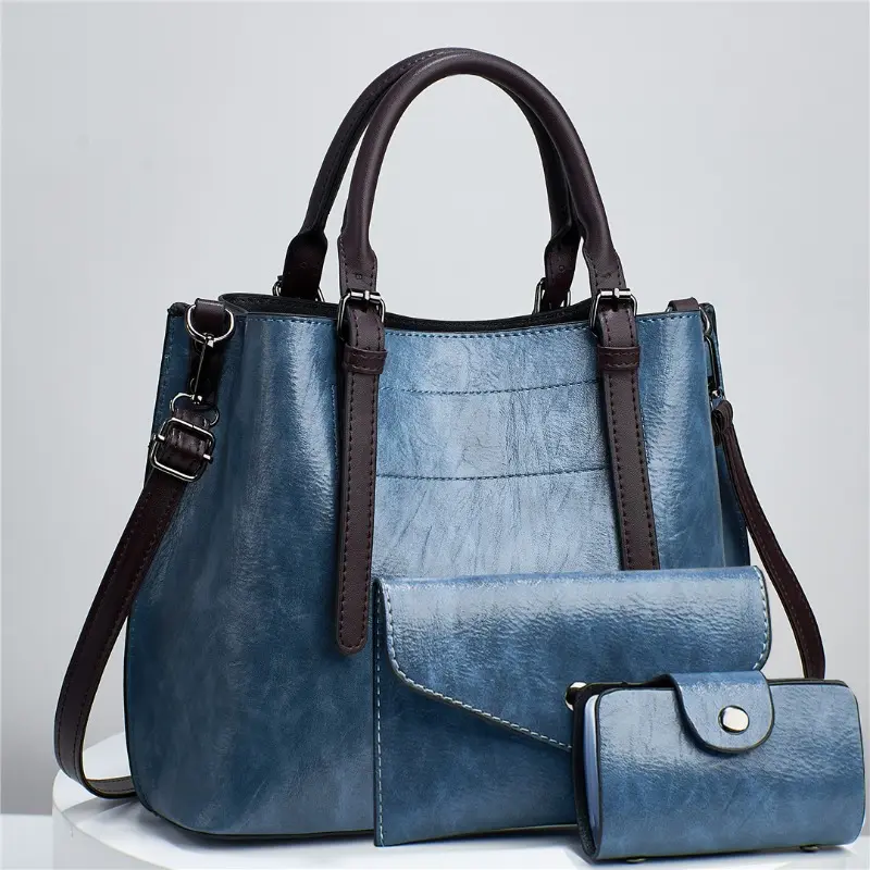 Women 3Piece Set Top-Handle Bags Luxury Designer Handbag Solid Color Ladies Shoulder Crossbody Bag and Purse Commuting Sac