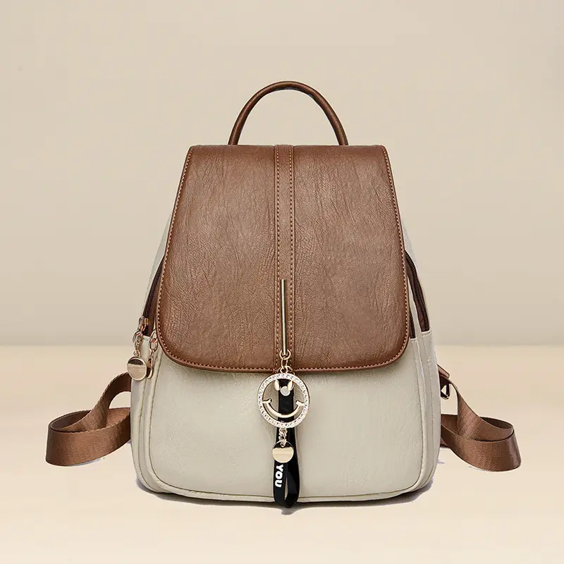 2025 New High Quality Luxury Women Backpack Retro Fashion Pu Leather Female Shoulder Bag Large Capacity Daily Casual Backpack