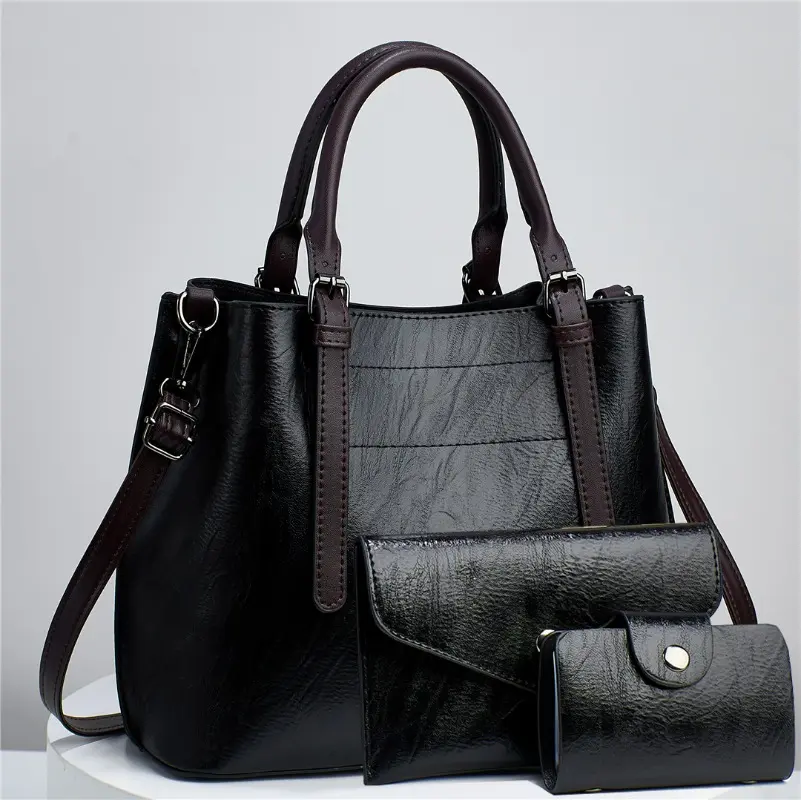 Women 3Piece Set Top-Handle Bags Luxury Designer Handbag Solid Color Ladies Shoulder Crossbody Bag and Purse Commuting Sac