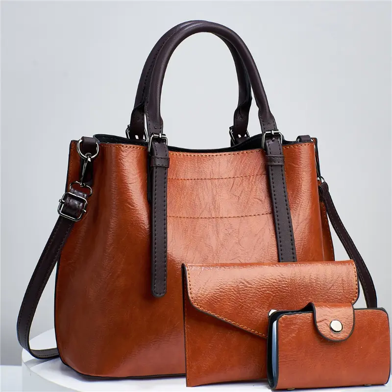 Women 3Piece Set Top-Handle Bags Luxury Designer Handbag Solid Color Ladies Shoulder Crossbody Bag and Purse Commuting Sac