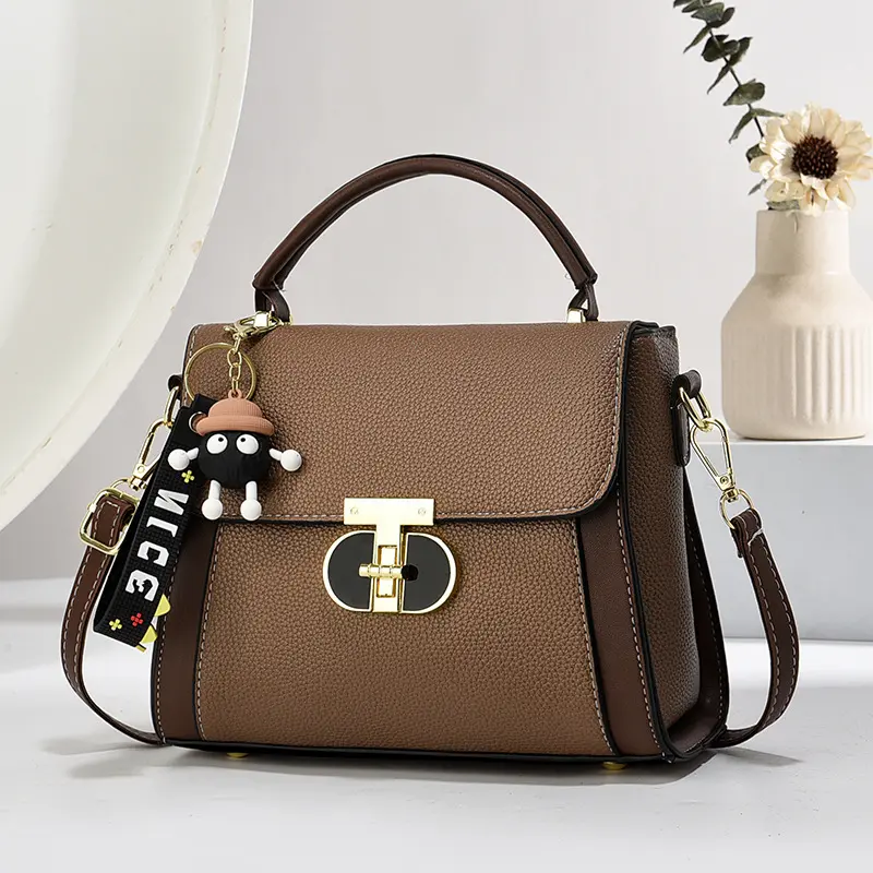 High-quality Soft Leather Shoulder Bag for Women Solid Color Simple Fashion Style Handbags Ladies Shopper Boston Crossbody Bags