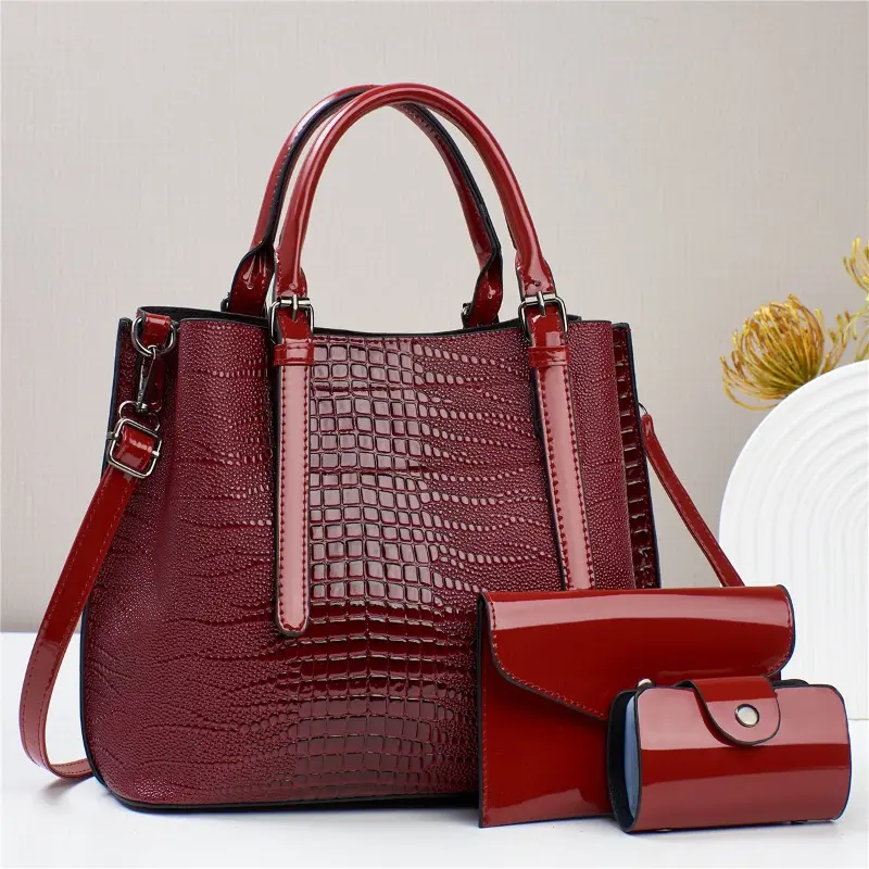 High Quality Bright Leather Luxury Purses and Handbags Women Bags Designer Multi-pocket Crossbody Shoulder Bags for Women Sac