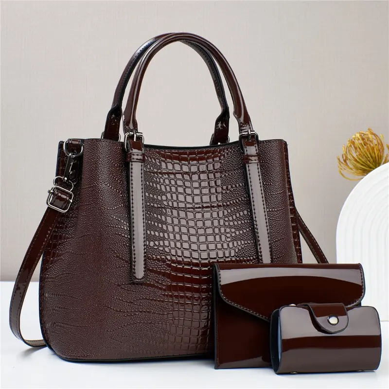 High Quality Bright Leather Luxury Purses and Handbags Women Bags Designer Multi-pocket Crossbody Shoulder Bags for Women Sac