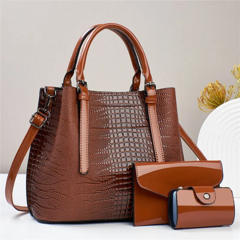 High Quality Bright Leather Luxury Purses and Handbags Women Bags Designer Multi-pocket Crossbody Shoulder Bags for Women Sac