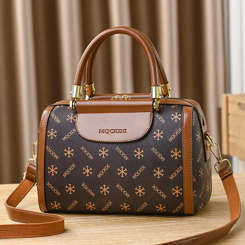 2024 New Fashion Boston Women's Bags Large Capacity Luxury Designer Handbag Quality Leather Single Shoulder Crossbody Bag women
