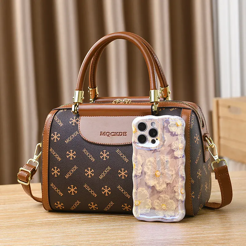 2024 New Fashion Boston Women's Bags Large Capacity Luxury Designer Handbag Quality Leather Single Shoulder Crossbody Bag women