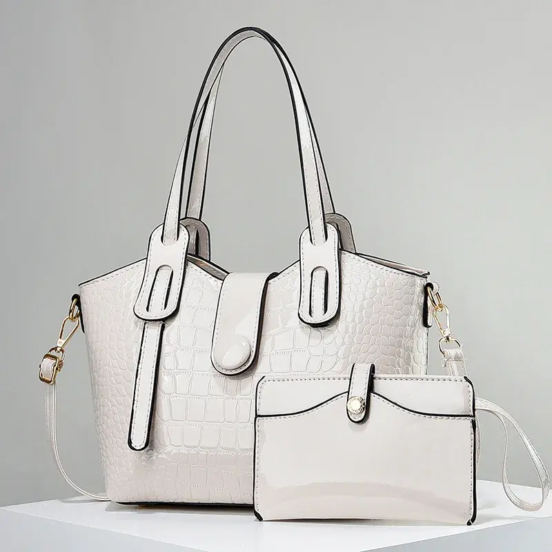 Lacquer Leather Glossy Women's Handbag 2024 New Women's 2 in 1 Composite Bags Bag Large Capacity One Shoulder Crossbody Bag