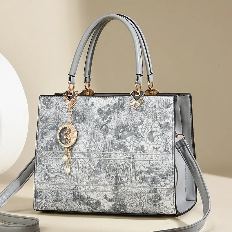 Brand High Quality Pu Leather Top-Handle Bags for Women Elegant Print Women's Handbag Large Capacity Commute Bag Vintage Sac