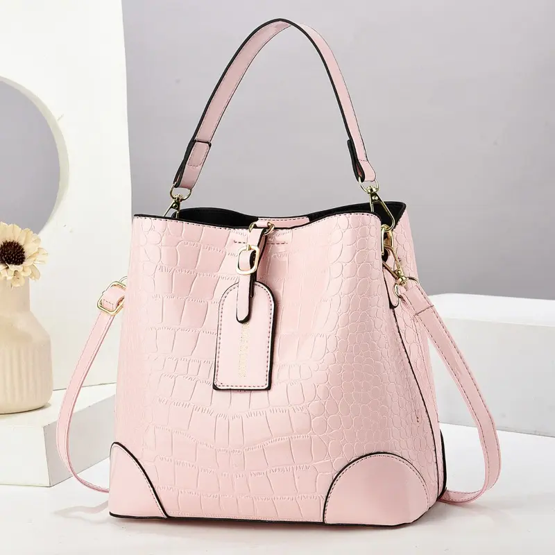 High Quality Ladies Bright Leather Bucket Bag Luxury Designer Ladies Purses and Handbags New Trendy Crossbody Shoulder Bags