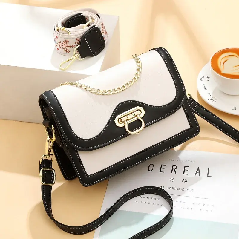 Fashion Brand Designer Women'S Small Square Bag New Color Blocked Shoulder Bag Casual Simple Crossbody Bag High-Quality Handbag