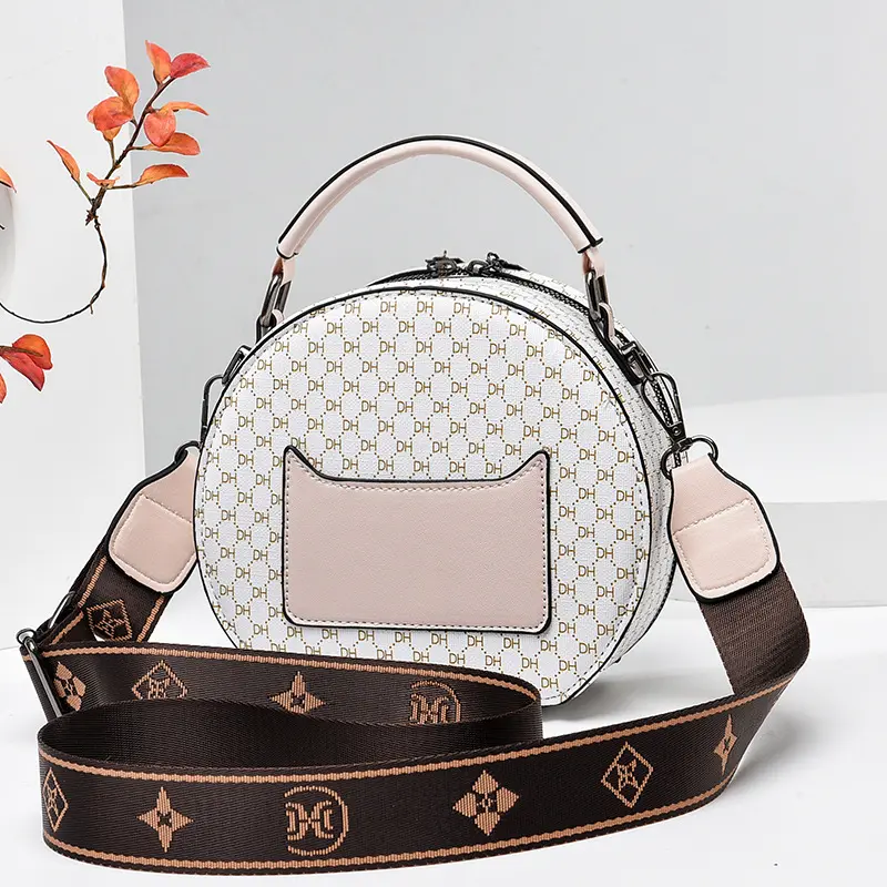 Round Small Bag High Quality Women Messenger Bags Leather Female  Shoulder Bag Vintage Leather Handbags Classic Crossbody Bag