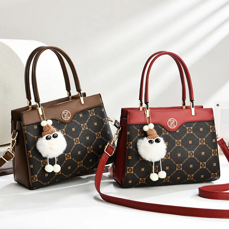 Large Capacity Retro Tote Bag Simple Match Color Print Handbag Gift for Mom Shoulder Bag Zipper Womens Crossbody Shoulder Bag