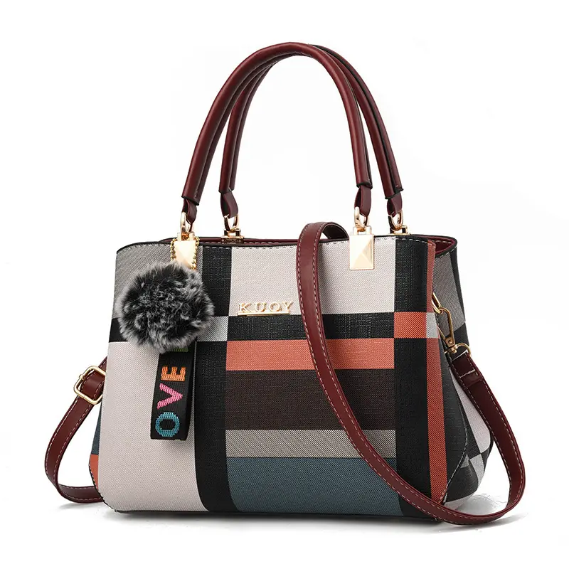 Fashionable Color Block Women's Crossbody Bag for Shopping Bags Commuting Soft PU Material Designer Luxury Ladies Handbags