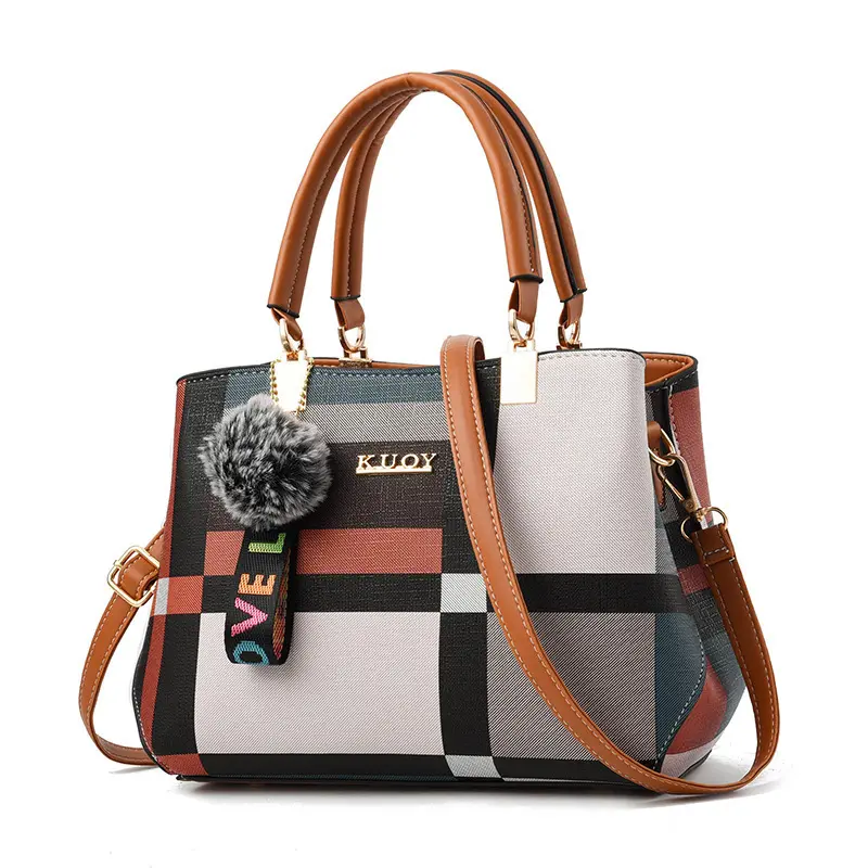 Fashionable Color Block Women's Crossbody Bag for Shopping Bags Commuting Soft PU Material Designer Luxury Ladies Handbags