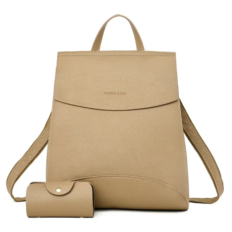 Fashionable Versatile Pu Leather Women's Backpack Multi-Functional Double-Shoulder Bag Selling Travel Students Backpack
