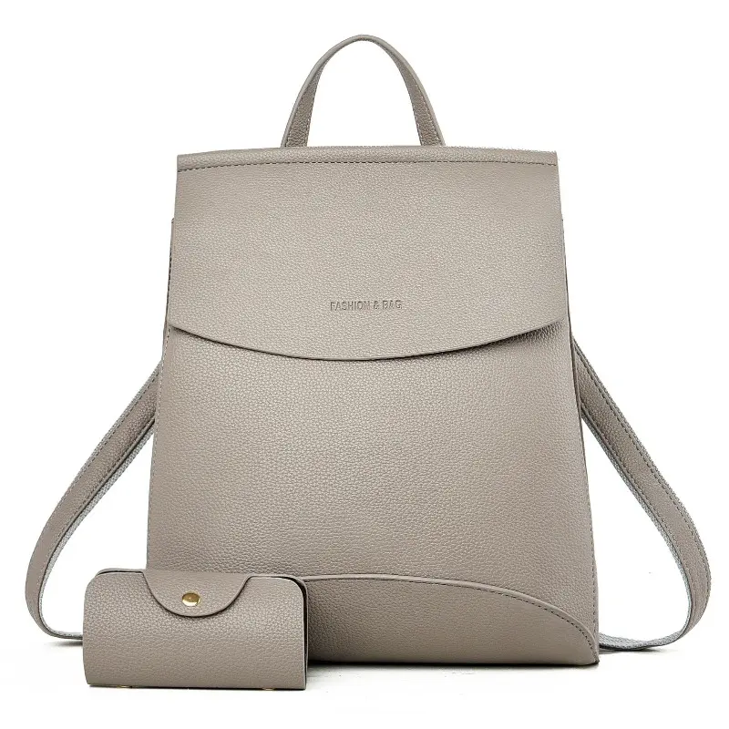 Fashionable Versatile Pu Leather Women's Backpack Multi-Functional Double-Shoulder Bag Selling Travel Students Backpack