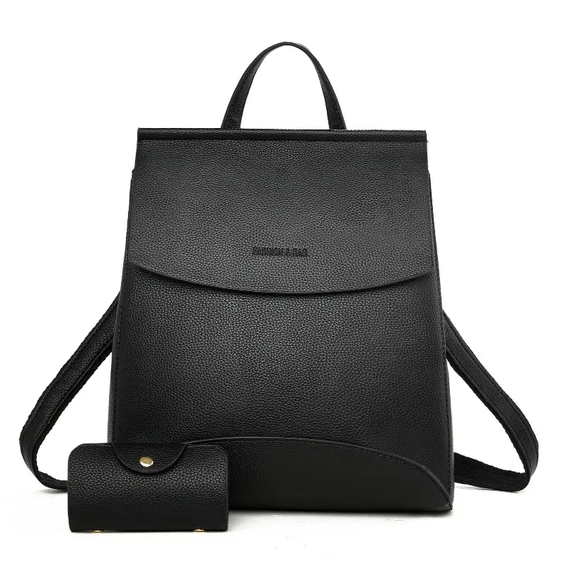 Fashionable Versatile Pu Leather Women's Backpack Multi-Functional Double-Shoulder Bag Selling Travel Students Backpack