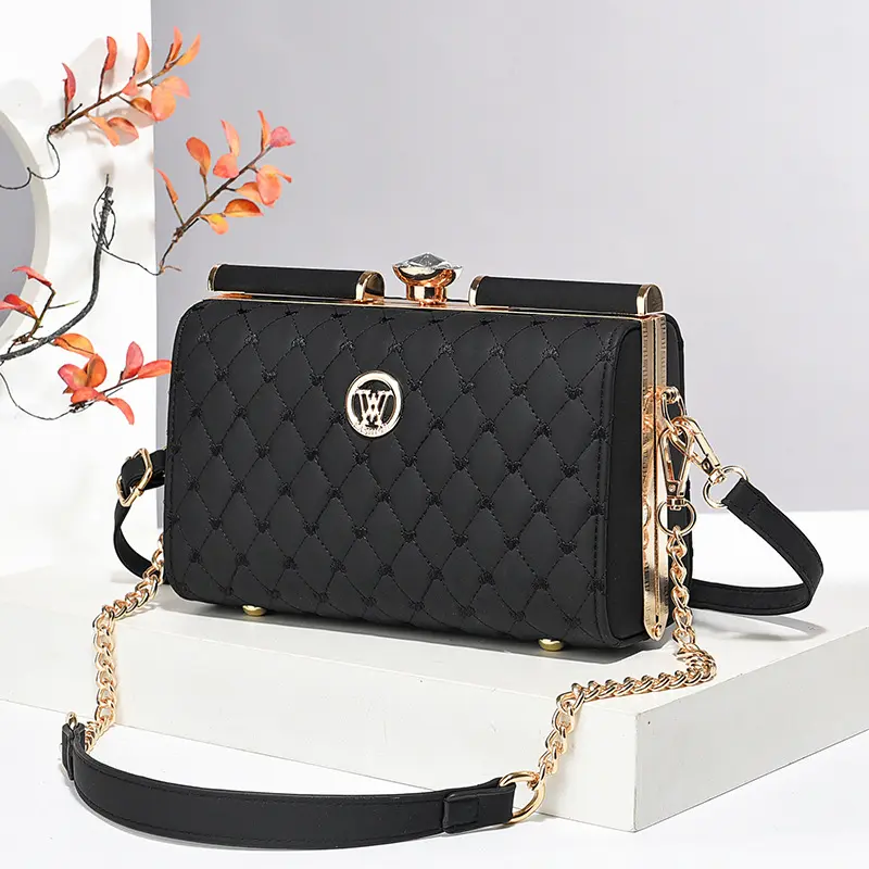 New Women Handbags Fashion Embossed Craftsmanship Portable Shoulder Bag Top-handle Diamond Ladies Bag Wedding Party Bags