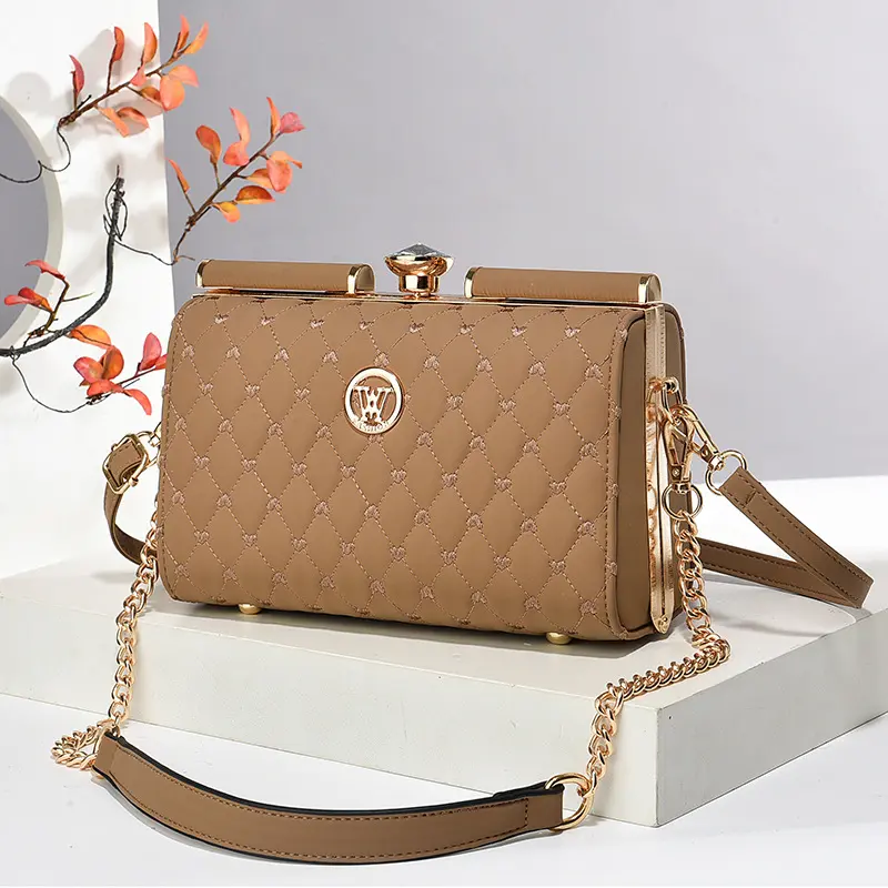 New Women Handbags Fashion Embossed Craftsmanship Portable Shoulder Bag Top-handle Diamond Ladies Bag Wedding Party Bags