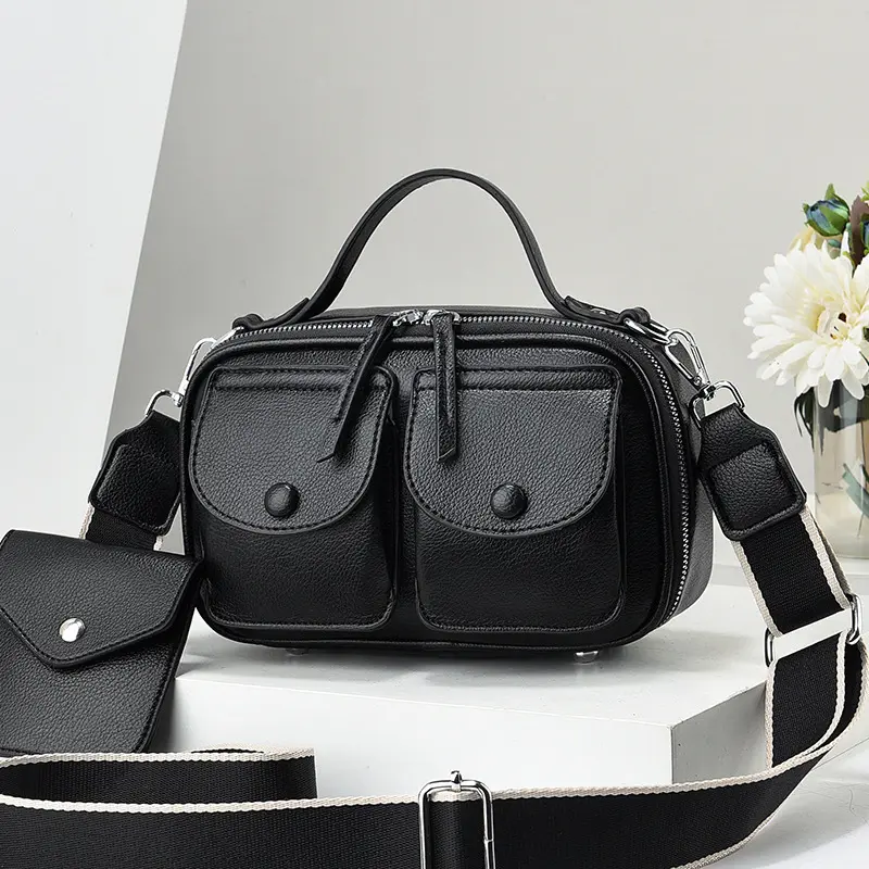 New Womens Bags Designer Luxury Women Boston Shoulder Messenger Bags Handbags Ladies Pu Leather Vintage Black Square Hand Bag