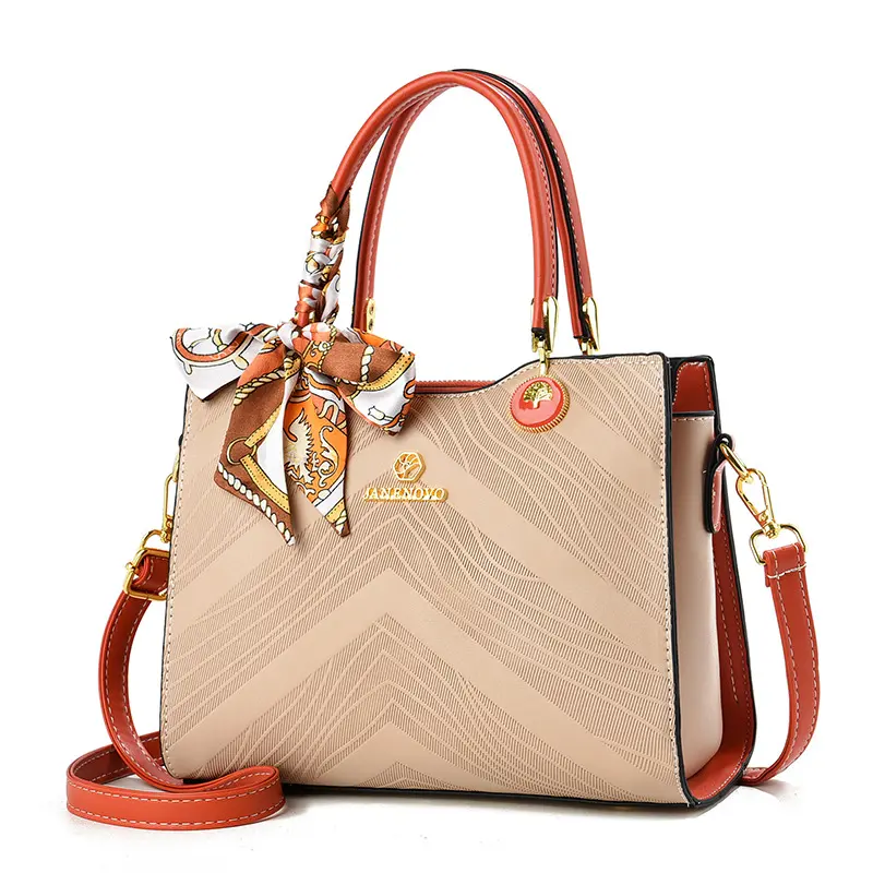 Elegant Temperament Women Handbags Versatile Simple Retro Gentle Bow Tie Silk Scarf Commuter Top-Handle Bag Crossbody Bags
