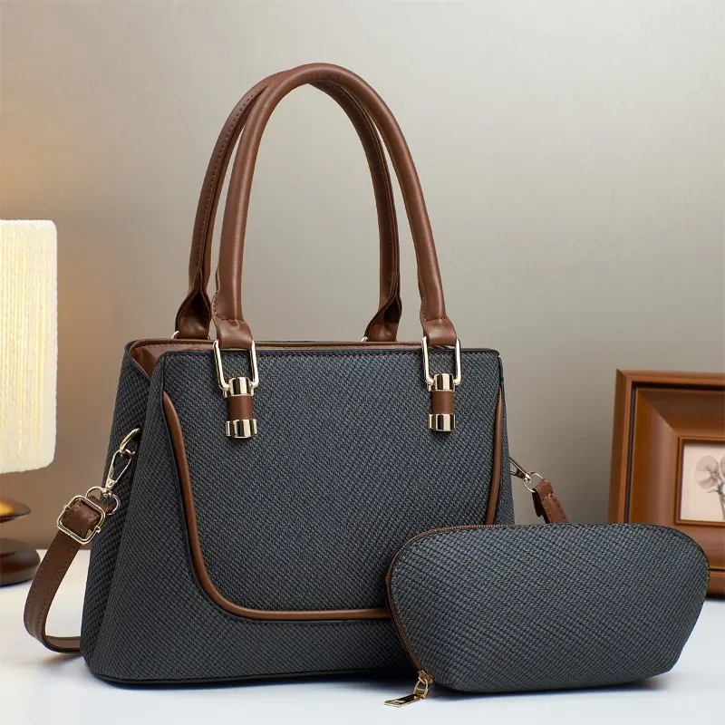 Texture Women Handle Tote Bags Pu Leather Handbags Large Capacity Luxury Fashion Female Leisure Versatile Crossbody Bag
