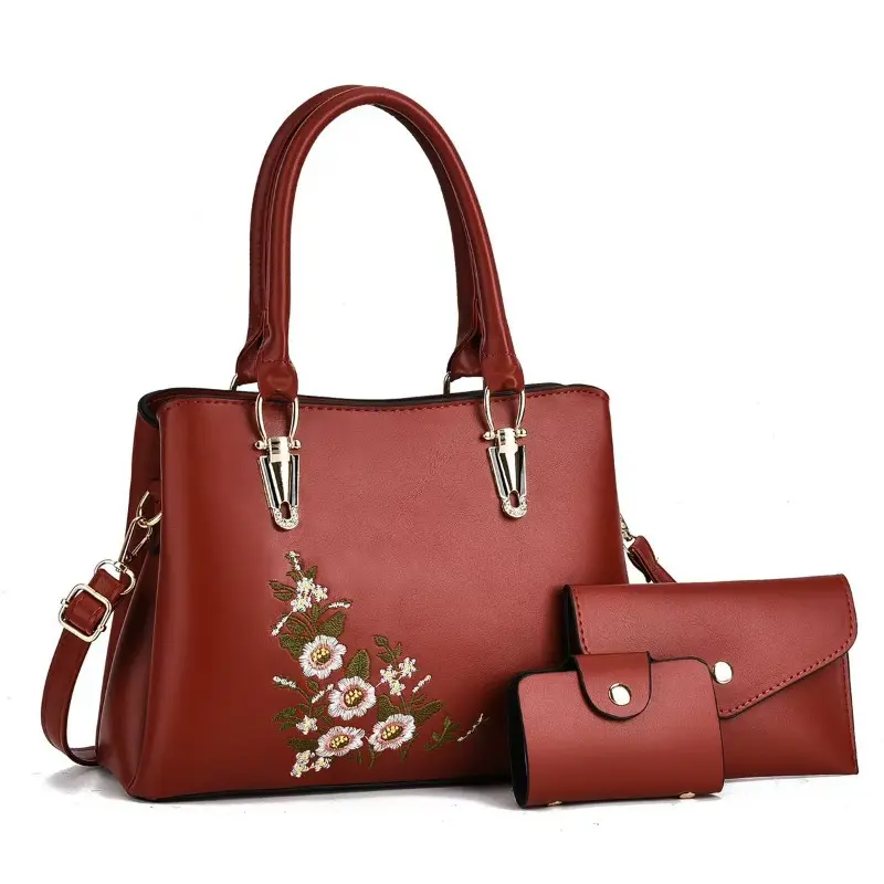 New Hot Sale of The Season Elegant Embroidered Ladies Bag Set Fashion Womens Crossbody Bag 3Piece Set Women's Versatile Handbag