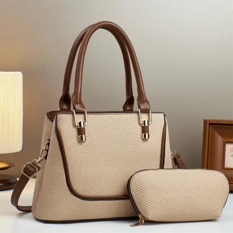 Texture Women Handle Tote Bags Pu Leather Handbags Large Capacity Luxury Fashion Female Leisure Versatile Crossbody Bag