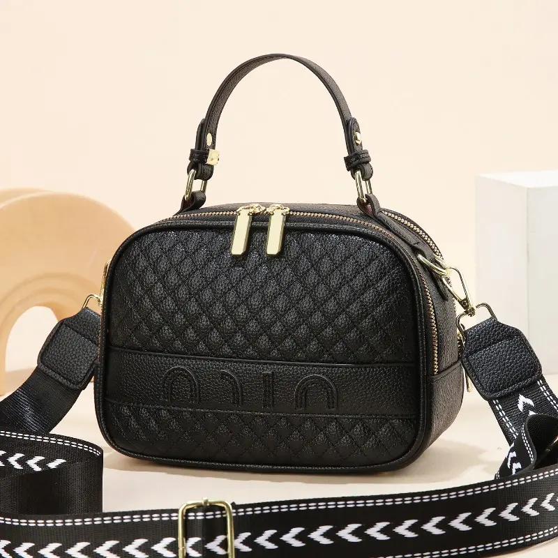 2025 New Soft Leather Small Square Bag Women's Luxury Stone Pattern Crossbody Purse Texture Shoulder Tote Bags Lady Handbag