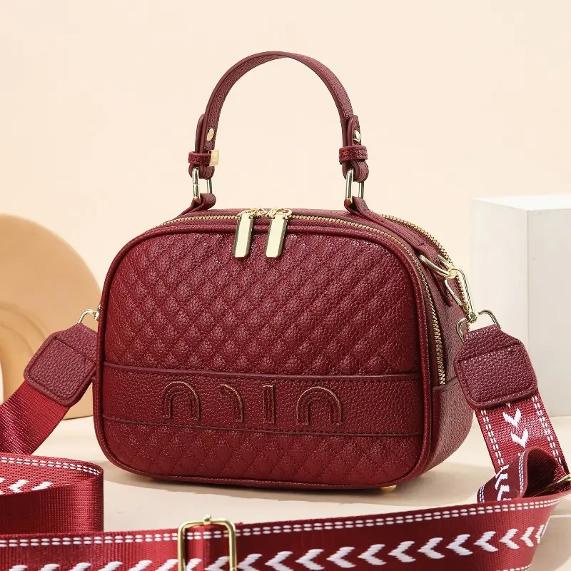 2025 New Soft Leather Small Square Bag Women's Luxury Stone Pattern Crossbody Purse Texture Shoulder Tote Bags Lady Handbag